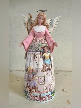 Jim Shore Pink Angel 'Sisters' Figurine